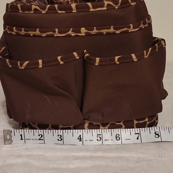 Brown Giraffe Print Craft Organizing Bag - Picture 2 of 13